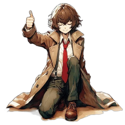 jacket, staff, weapon, animal, pixel art, concept art, anime, cartoon transparent PNG cut-out