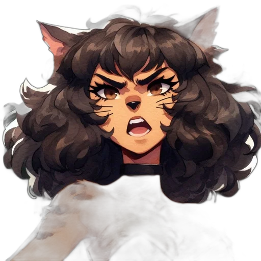 creature, animal, face, staff, anime, pixel art, concept art, watercolor transparent PNG cut-out