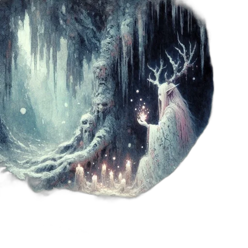 creature, crown, tree, animal, fantasy art, concept art, watercolor, oil painting transparent PNG cut-out