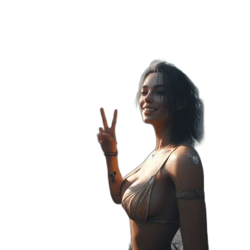 dress, weapon, jewelry, robot, concept art, 3d render, cyberpunk, pixel art transparent PNG cut-out