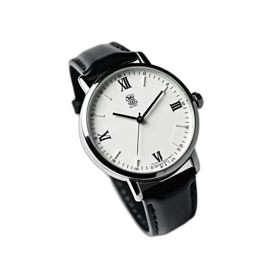 jewelry, close-up, image, wristwatch, black, strap, silver, case transparent PNG cut-out
