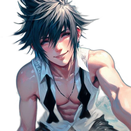 anime, photorealistic, comic book art, fantasy art, monochrome, dark, animated, character transparent PNG cut-out