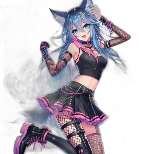 dress, staff, animal, creature, anime, fantasy art, concept art, pixel art transparent PNG cut-out