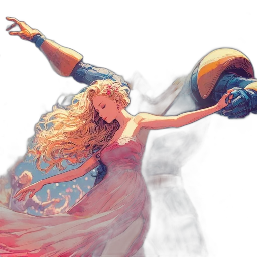 dress, fantasy art, concept art, comic book art, watercolor, golden, young, woman transparent PNG cut-out
