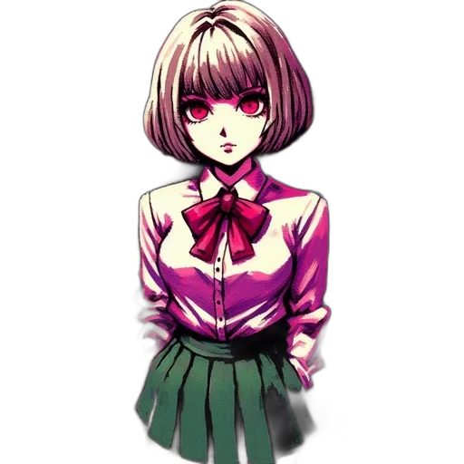 staff, flower, face, jacket, pixel art, anime, concept art, vaporwave transparent PNG cut-out