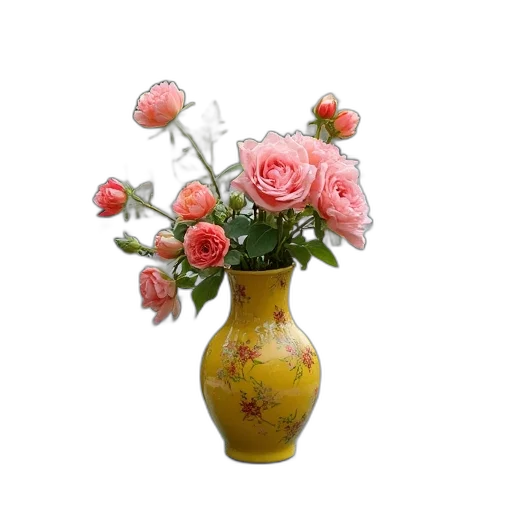 flower, crown, photorealistic, 3d render, oil painting, pastel, vase, floral transparent PNG cut-out