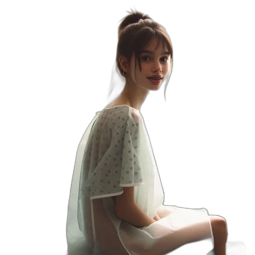 dress, face, staff, photorealistic, oil painting, monochrome, pastel, young transparent PNG cut-out
