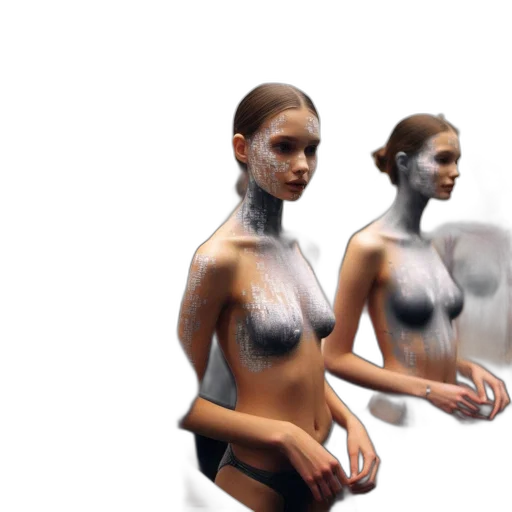 concept art, 3d render, photorealistic, fantasy art, women, painted, bodies, pose transparent PNG cut-out