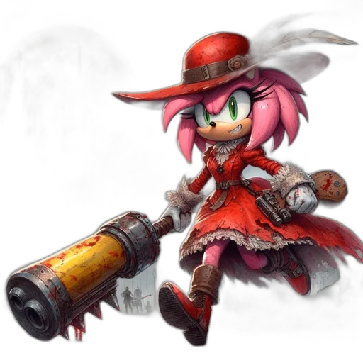 weapon, staff, robot, hat, concept art, fantasy art, pixel art, watercolor transparent PNG cut-out
