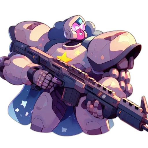 weapon, robot, staff, concept art, pixel art, vaporwave, watercolor, pastel transparent PNG cut-out