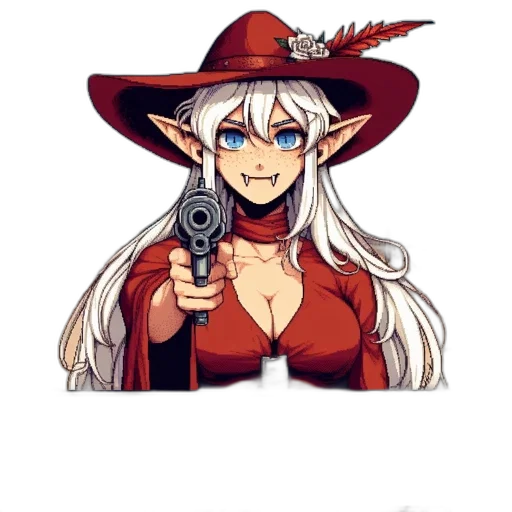 weapon, hat, staff, pixel art, anime, cartoon, concept art, pixel transparent PNG cut-out