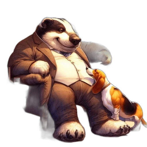 animal, staff, concept art, fantasy art, watercolor, photorealistic, earth tones, anthropomorphic transparent PNG cut-out