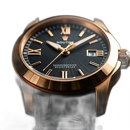jewelry, photorealistic, close-up, luxury, watch, black, gold, color transparent PNG cut-out