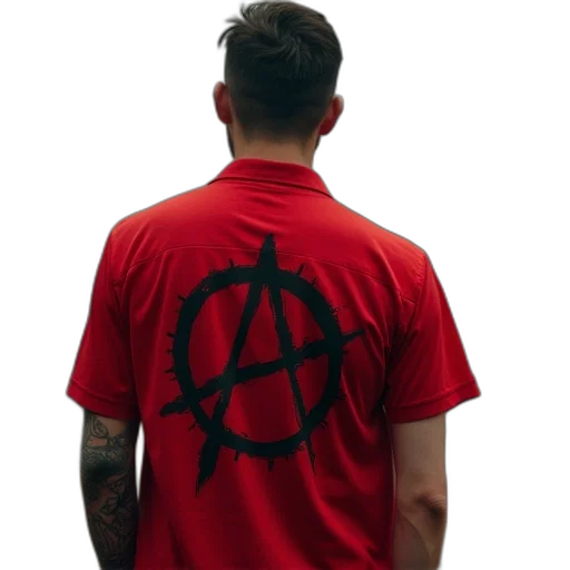 staff, jacket, red, man transparent PNG cut-out