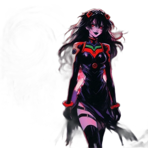 dress, creature, mask, concept art, pixel art, fantasy art, anime, neon lights transparent PNG cut-out