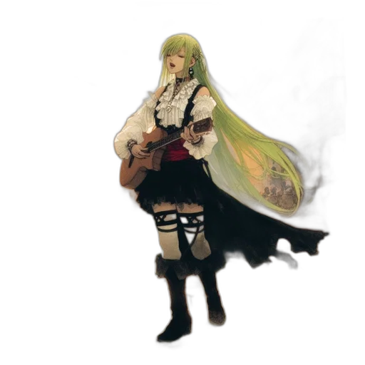weapon, dress, sword, staff, concept art, fantasy art, pixel art, anime transparent PNG cut-out