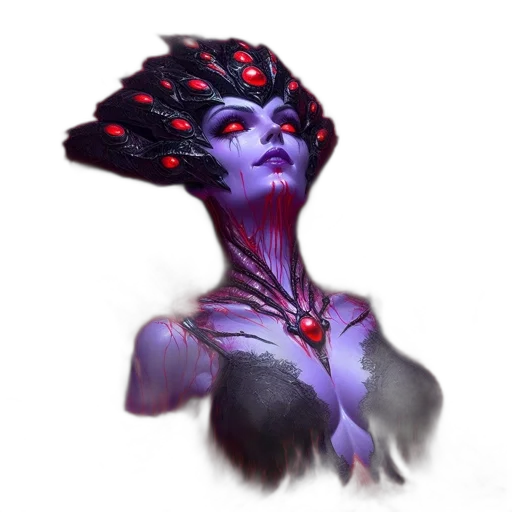 crown, mask, staff, creature, concept art, fantasy art, 3d render, cyberpunk transparent PNG cut-out