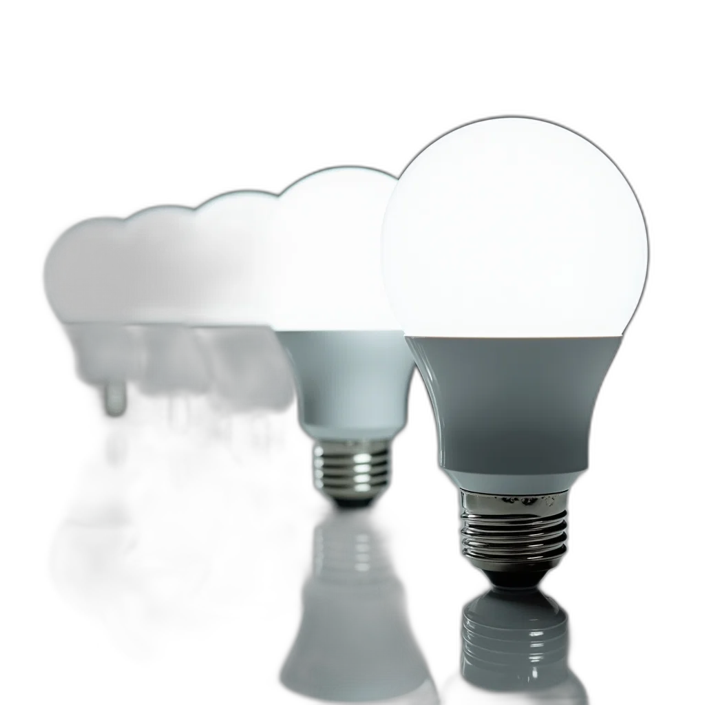 crown, 3d render, set, six, identical, led, light, bulbs transparent PNG cut-out