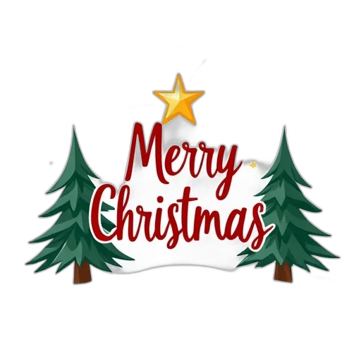 festive, christmas, illustration, featuring, large, stylized, merry, text transparent PNG cut-out