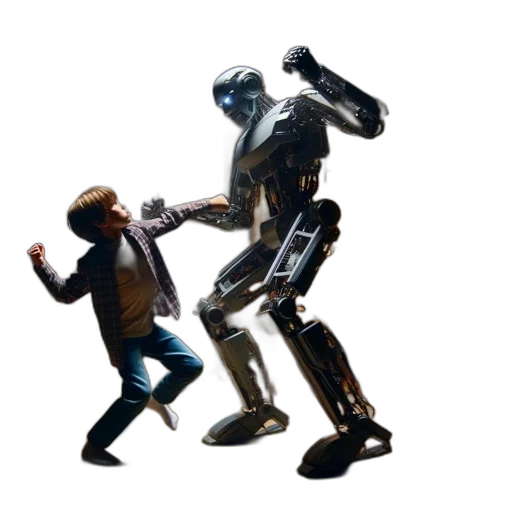 robot, concept art, 3d render, cyberpunk, pixel art, outer space, young, boy transparent PNG cut-out