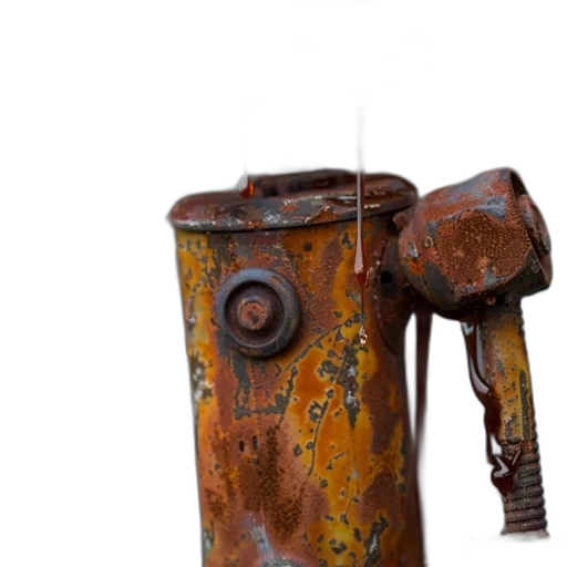 robot, staff, weapon, bottle, 3d render, concept art, photorealistic, rustic transparent PNG cut-out