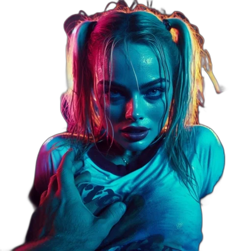jacket, face, dress, hair, cyberpunk, photorealistic, concept art, comic book art transparent PNG cut-out