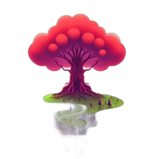 tree, crown, umbrella, hat, 3d render, concept art, fantasy art, photorealistic transparent PNG cut-out