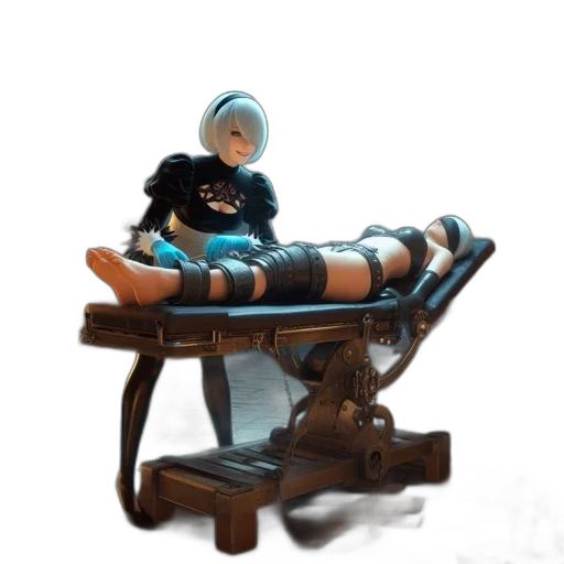 furniture, robot, staff, weapon, 3d render, concept art, fantasy art, vaporwave transparent PNG cut-out