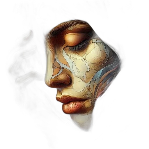face, mask, crown, jewelry, photorealistic, concept art, 3d render, watercolor transparent PNG cut-out