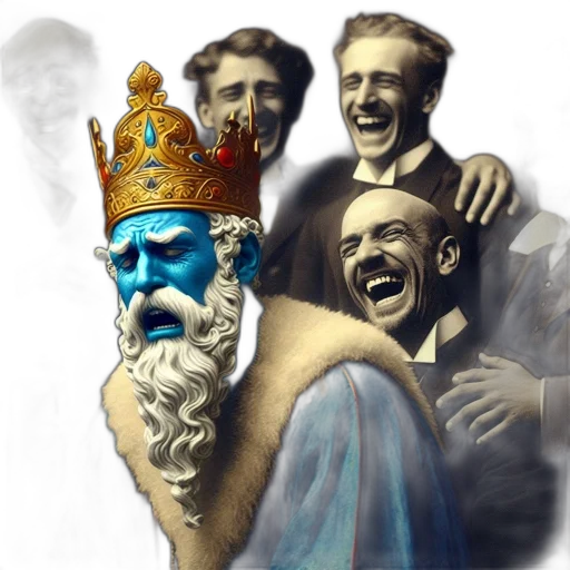 crown, mask, concept art, fantasy art, comic book art, photorealistic, blue, image transparent PNG cut-out