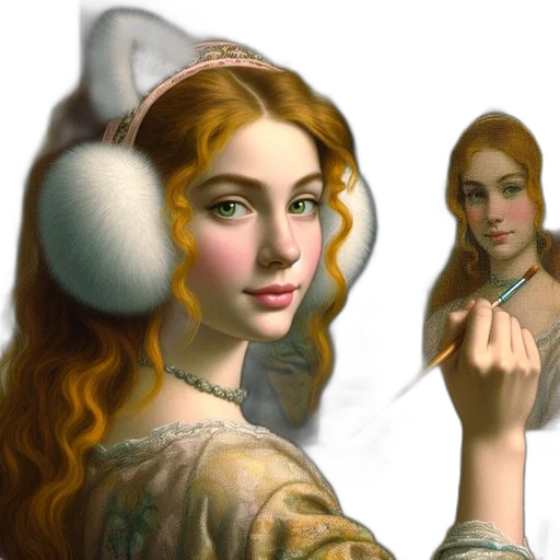 jewelry, crown, hat, fantasy art, photorealistic, oil painting, concept art, snow transparent PNG cut-out