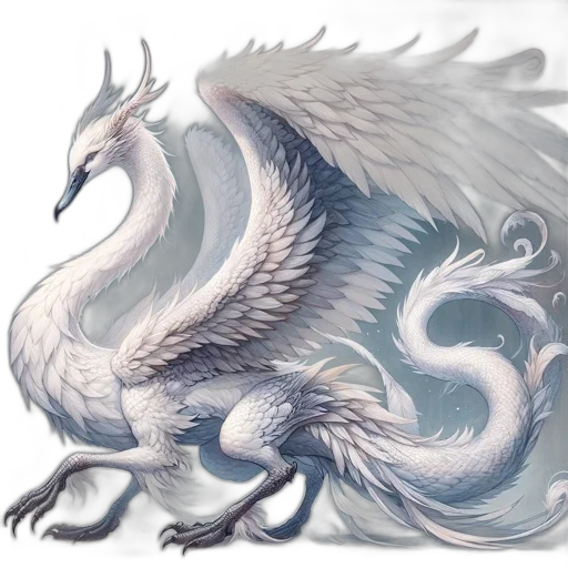 dragon, creature, animal, fantasy art, concept art, watercolor, photorealistic, monochrome transparent PNG cut-out