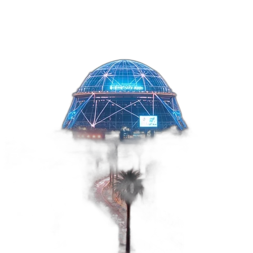 umbrella, robot, hat, staff, cyberpunk, concept art, 3d render, vaporwave transparent PNG cut-out