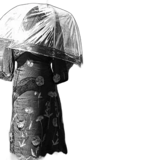 umbrella, dress, hat, mask, concept art, photorealistic, 3d render, pencil sketch transparent PNG cut-out