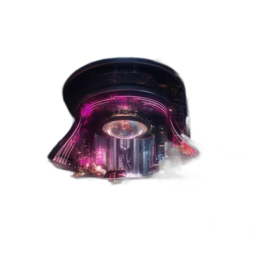 hat, mask, crown, jewelry, cyberpunk, vaporwave, 3d render, concept art transparent PNG cut-out