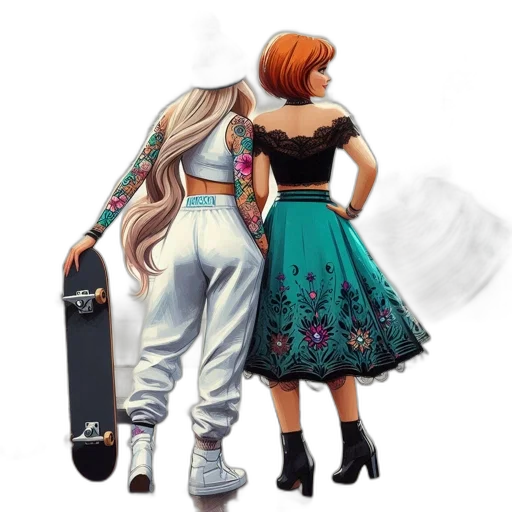 dress, concept art, comic book art, fantasy art, pixel art, outer space, city street, snow transparent PNG cut-out