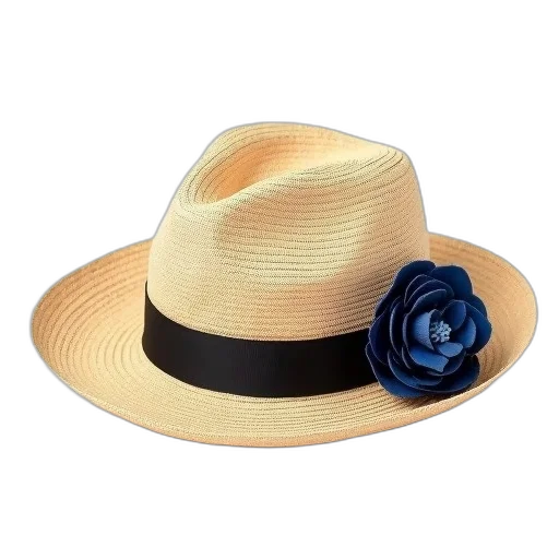 hat, flower, crown, jewelry, beige, straw, wide, brim transparent PNG cut-out
