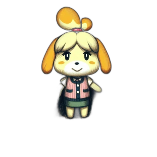 staff, animal, creature, dress, pixel art, 3d render, concept art, cartoon transparent PNG cut-out