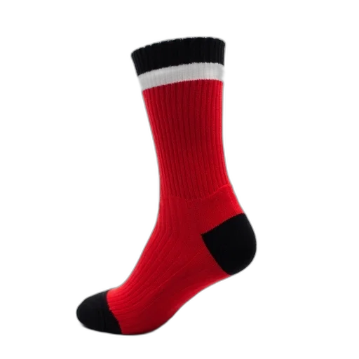 shoes, red, close-up, image, single, sock, white, stripe transparent PNG cut-out