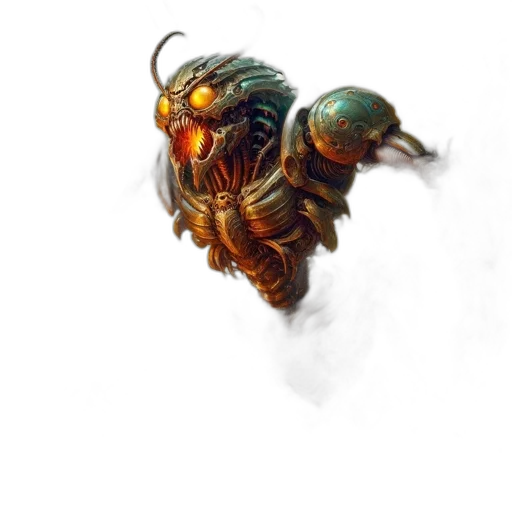 robot, creature, dragon, mask, concept art, fantasy art, photorealistic, 3d render transparent PNG cut-out