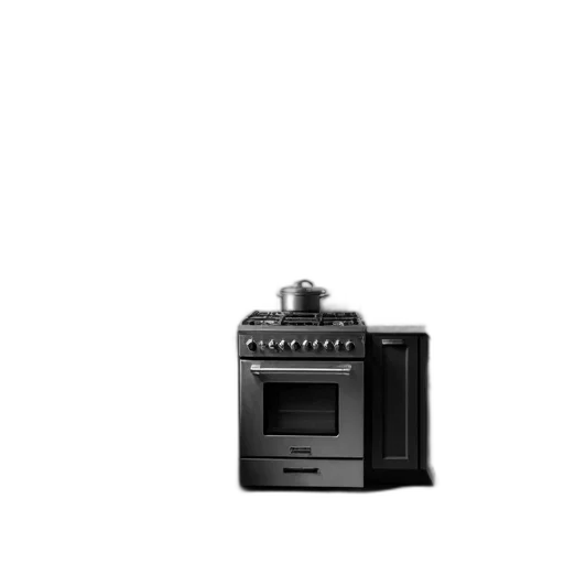 robot, food, furniture, 3d render, photorealistic, black, white, photograph transparent PNG cut-out