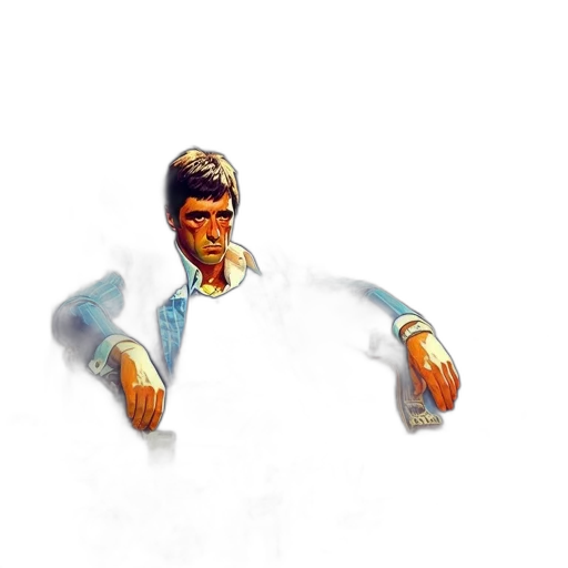 staff, jacket, robot, face, concept art, 3d render, pixel art, comic book art transparent PNG cut-out