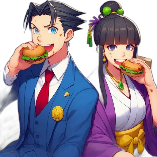 food, anime, pixel art, concept art, vaporwave, blue, two, animated transparent PNG cut-out