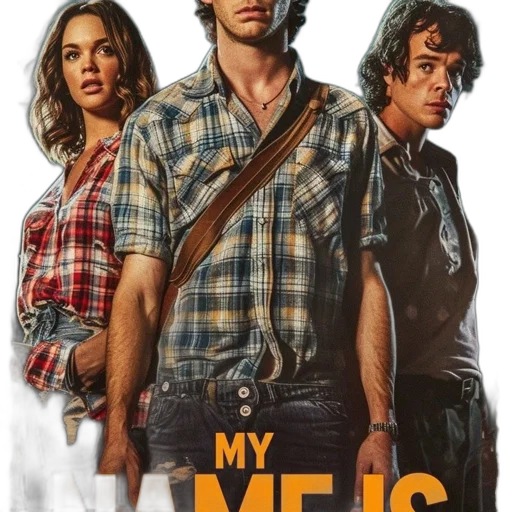 fire, fog, city street, three, characters, woman, two, men transparent PNG cut-out