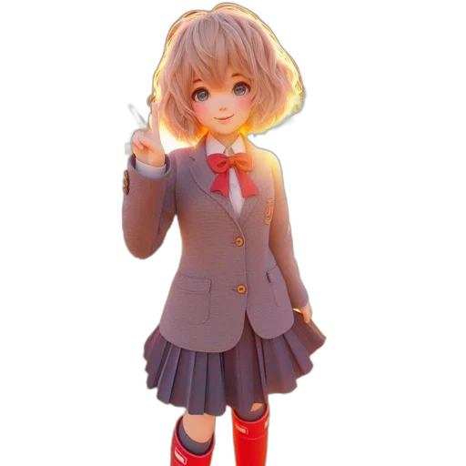 staff, jacket, weapon, robot, 3d render, anime, concept art, pixel art transparent PNG cut-out