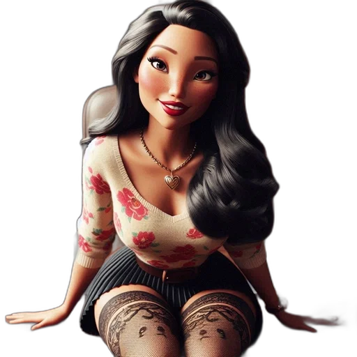 dress, cartoon, 3d render, concept art, fantasy art, animated, female, character transparent PNG cut-out