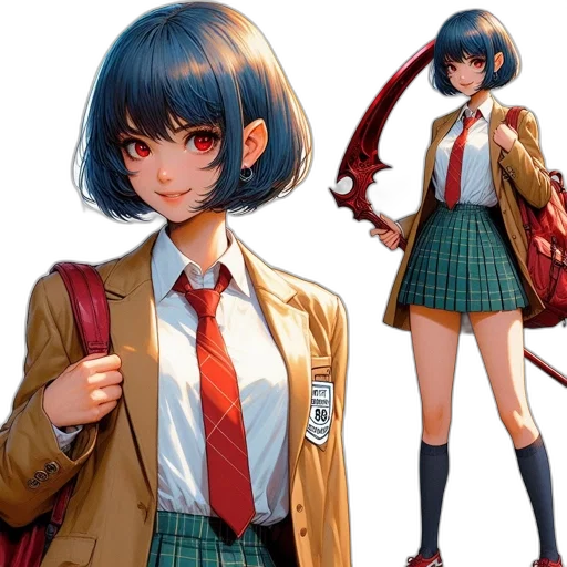 jacket, staff, concept art, anime transparent PNG cut-out
