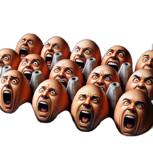 mask, face, 3d render, photorealistic, concept art, egg, carton, holds transparent PNG cut-out
