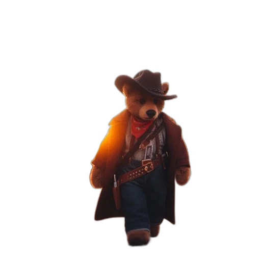 jacket, hat, animal, robot, 3d render, concept art, pixel art, cartoon transparent PNG cut-out