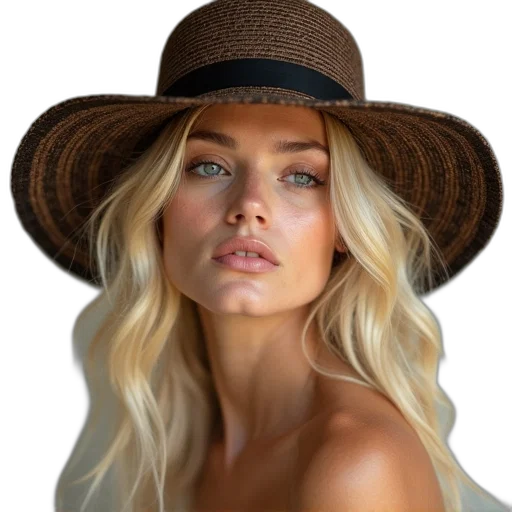 hat, face, crown, hair, photorealistic, oil painting, 3d render, earth tones transparent PNG cut-out